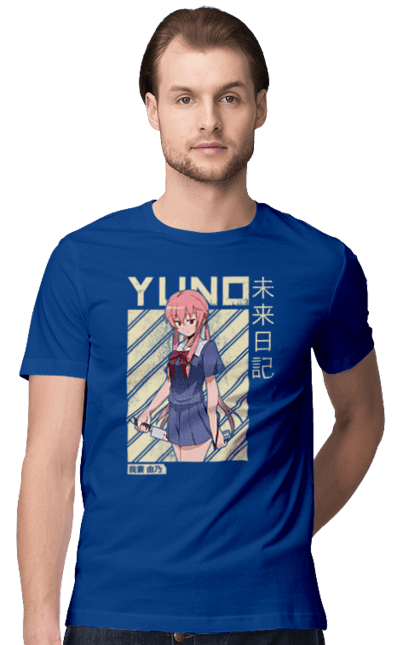 Men's t-shirt with prints Future Diary Yuno Gasai. Anime, future diary, manga, survival game, yandere, yuno gasai. 2070702