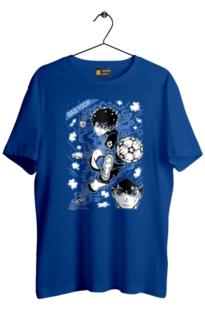 Футболка чоловіча з принтом "Синя в'язниця Йоічі Ісагі". Blue lock, yoichi isagi, аніме, блю лок, йоічі ісагі, манга, синя в`язниця, спорт, спортивне аніме. 2070702
