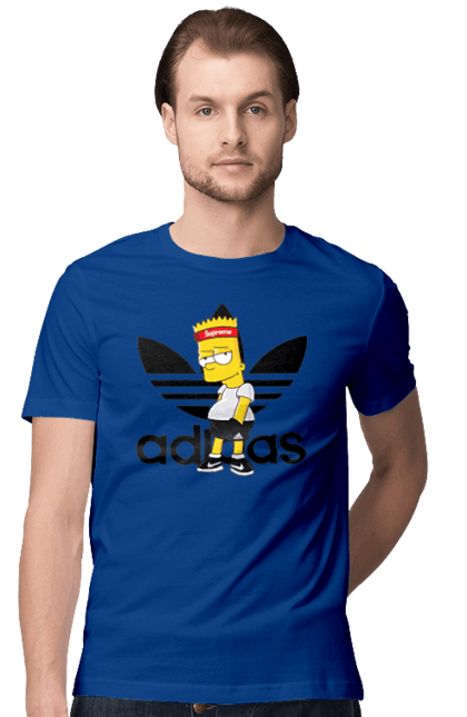 Футболка мужская с принтом Adidas Барт. Adidas, bart, адидас, барт, симпсон. 2070702