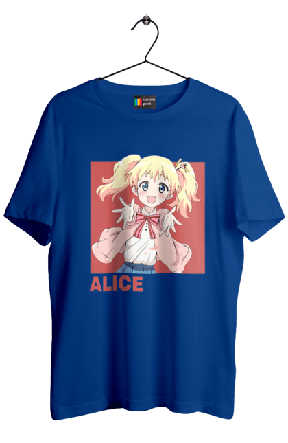 Футболка чоловіча з принтом "Золота мозаїка Аліса Картелет". Alice cartelet, anime, kiniro mosaic, kinmoza, manga, аліса, аліса картелет, аніме, золота мозаїка, манга. 2070702