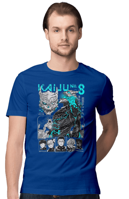 Men's t-shirt with prints Kaiju № 8 Kafka Hibino. Anime, hibino kafka, kafka hibino, kaiju, kaiju 8, kaiju 8, kaiju № 8, manga. 2070702