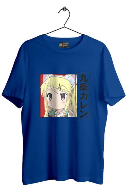 Men's t-shirt with prints Kiniro Mosaic Karen Kujo. Anime, gold mosaic, karen, karen kujo, kiniro mosaic, kinmoza, manga. 2070702