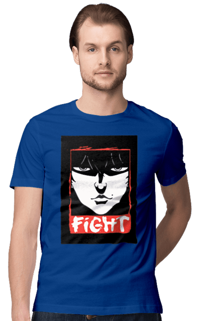 Men's t-shirt with prints Hanma Baki. Anime, baki fighter, hanma baki, manga, martial arts, tv series. 2070702