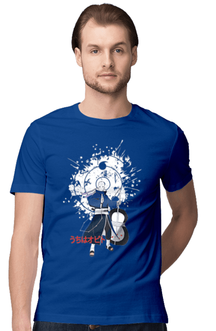 Men's t-shirt with prints Naruto Obito Uchiha. Anime, character, manga, naruto, ninja, obito, obito uchiha, tv series, uchiha. 2070702