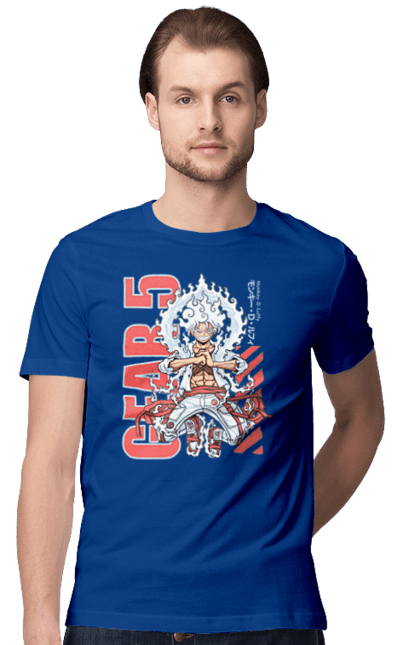 Men's t-shirt with prints One Piece Luffy. Anime, luffy, manga, monkey de luffy, one piece, pirates. 2070702