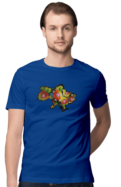 Men`s t-shirt with prints Spravzhnya Ukraine. Barvie, beauty, colors, kviti, leafing through, mood, petals, spravzhnya ukraine. 2070702