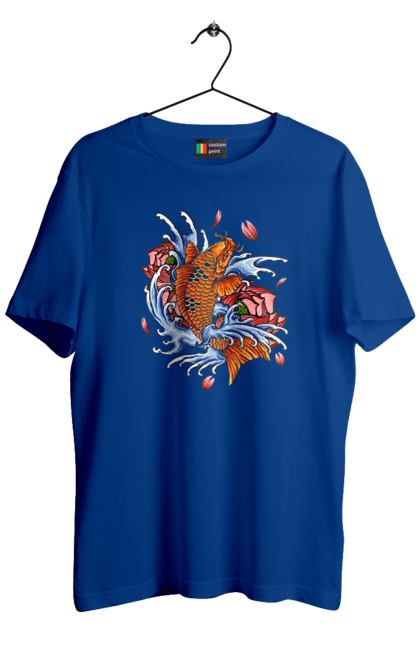 Футболка чоловіча з принтом "Риба і хвилі". Ryba, квітка, хвиля. 2070702