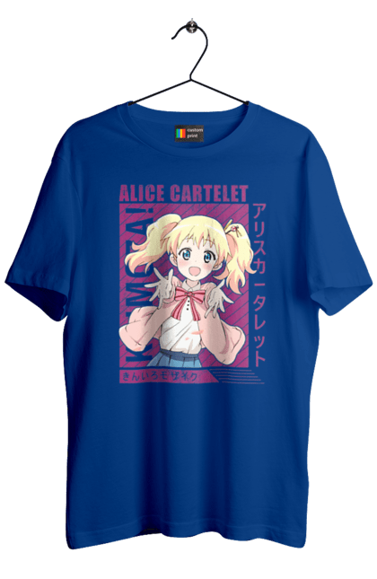 Men's t-shirt with prints Kiniro Mosaic Alice Cartelet. Alice, alice cartelet, anime, gold mosaic, kiniro mosaic, kinmoza, manga. 2070702