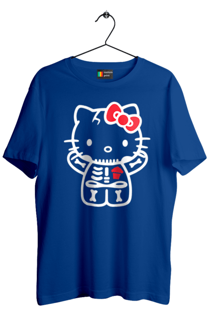 Men's t-shirt with prints Hello Kitty Halloween. Brand, character, halloween, hello kitty, kitten, kitty, skeleton, zombie. 2070702