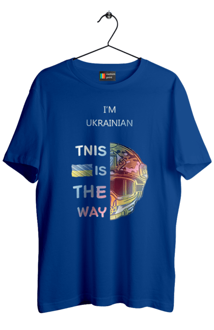 Футболка чоловіча з принтом "Я українець це шлях колорфул". Зсу, мандалоріан, символ україни зсу, солдат зсу, україна, українець це шлях, це шлях, я українець. 2070702