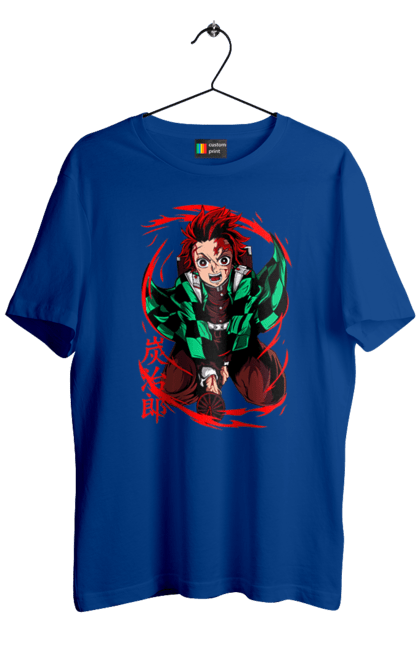 Men's t-shirt with prints Demon Slayer Tanjiro. Anime, demon slayer, kamado tanjiro, manga, tanjiro. 2070702