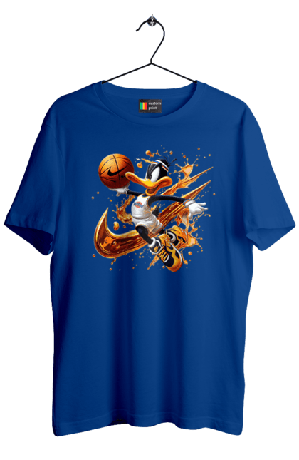 Men's t-shirt with prints Daffy Duck Nike. Cartoon, character, daffy duck, duck, looney tunes, merrie melodies, nike, warner brothers. 2070702