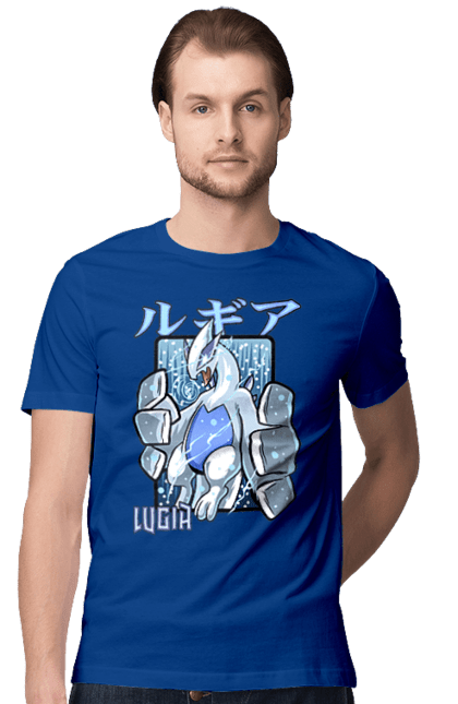 Men's t-shirt with prints Pokemon Lugia. Anime, games, lugia, nintendo, pokemon, pokemon go. 2070702