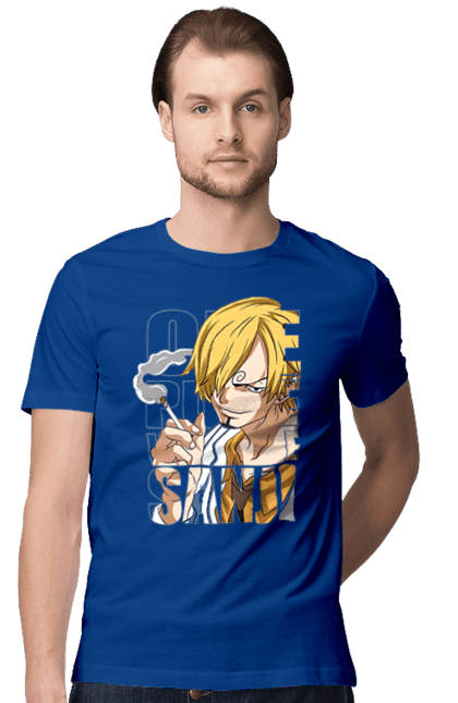 Men's t-shirt with prints One Piece Vinsmoke Sanji. Anime, black leg, manga, one piece, sanji, straw hat pirates, vinsmoke sanji. 2070702