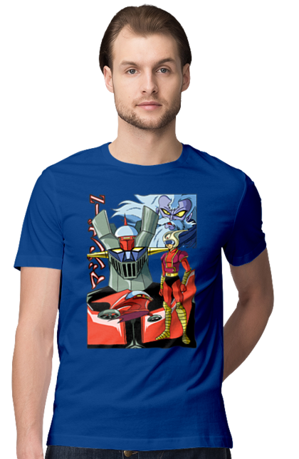 Футболка чоловіча з принтом "Mazinger Z Грендайзер". Goldorak, goldrake, grendizer, mazinger z, mecha, аніме, грендайзер, манга, меха, роботи. 2070702