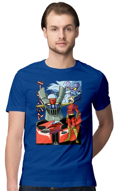 Футболка мужская с принтом Mazinger Z Грендайзер. Goldorak, goldrake, grendizer, mazinger z, mecha, аниме, грендайзер, манга, меха, роботы. 2070702