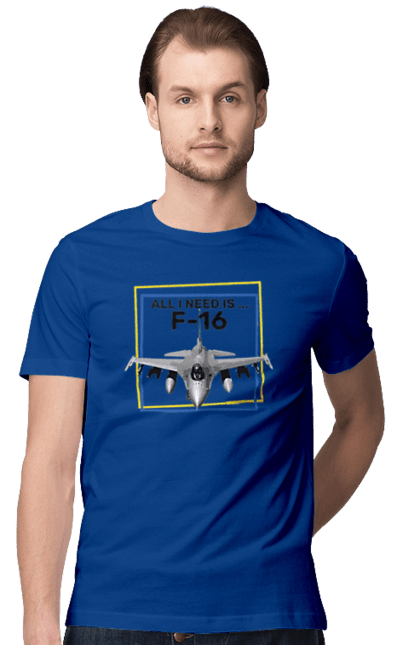 Men`s t-shirt with prints F16. Airplane, f16, himars, weapon, zaluzhny. 2070702