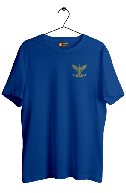 Men`s t-shirt with prints Airborne assault troops of Ukraine. Army, emblem, khaki, military, soldiers. 2070702