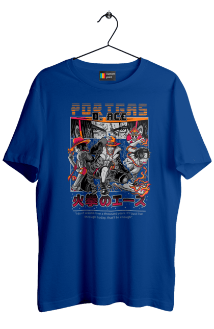 Men's t-shirt with prints One Piece Portgas D. Ace. Anime, fire fist, gol d. ace, manga, one piece, portgas d. ace, straw hat pirates. 2070702