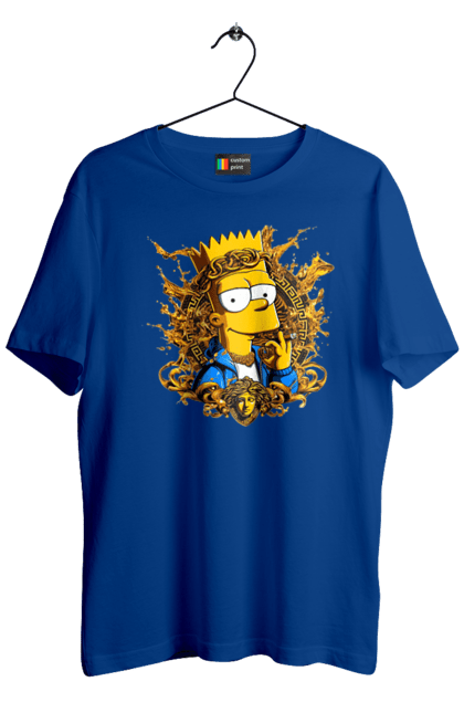 Men's t-shirt with prints Bart Simpson Versace. Bart, cartoon, serial, simpson, versace. 2070702