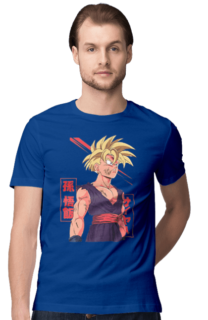 Футболка чоловіча з принтом "Перли дракона Гохан". Anime, dragon ball, goku, manga, аніме, гоку, гохан, манга, перли дракона. 2070702