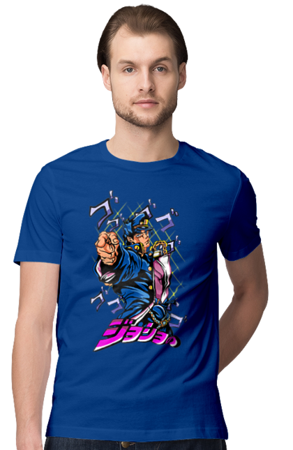 Men's t-shirt with prints JOJO Jotaro. Anime, jojo, jojo`s bizarre adventure, jojo’s bizarre adventure, jotaro, jotaro kujo, manga. 2070702