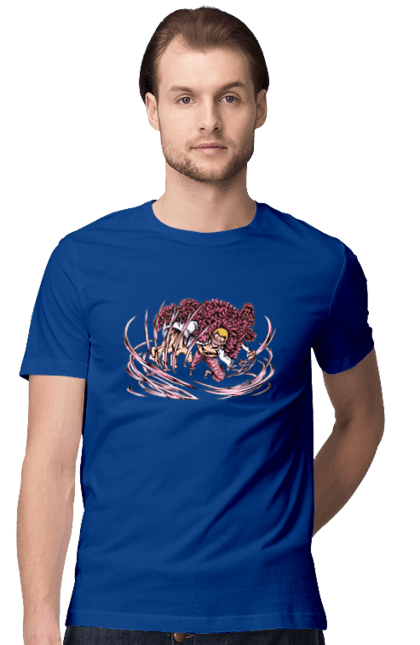 Men's t-shirt with prints One Piece Donquixote Doflamingo. Anime, donquixote doflamingo, heavenly yaksha, manga, one piece, straw hat pirates. 2070702