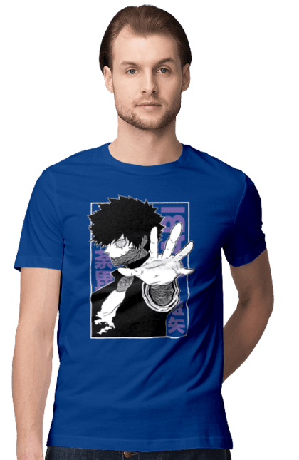 Футболка чоловіча з принтом "Моя академія героїв Дабі". Dabi, my hero academia, todoroki, toya todoroki, академія юей, аніме, дабі, моя академія героїв, тодорокі, тойя тодорокі. 2070702