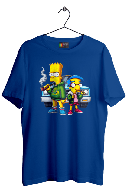 Men's t-shirt with prints Bart Breaking Bad. Bart, breaking bad, cartoon, character, laboratory, milhouse, serial, simpson, simpsons. 2070702