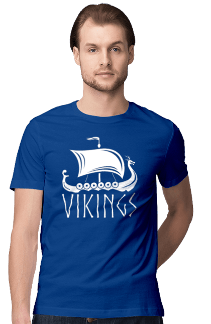 Men's t-shirt with prints Drakar Viking ship. Drakar, scandinavia, viking ship, vikings. CustomPrint.market