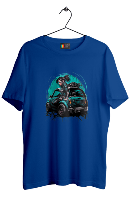 Футболка чоловіча з принтом "Кіберпанк дівчина". Арт, графіка, дівчата, ігри, кіберпанк, малюнок. 2070702