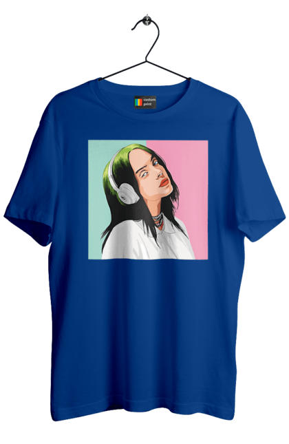 Футболка чоловіча з принтом "Billie Eilish". Активістка, біллі айліш, мизукант, права, співачка, тварини. 2070702