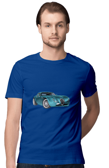 Футболка мужская с принтом Авто.7. Auto, blue, graphics, photo, retro car. 2070702
