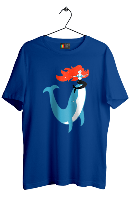 Men`s t-shirt with prints Mermaid And Whale. Mermaid, sea, whale. 2070702
