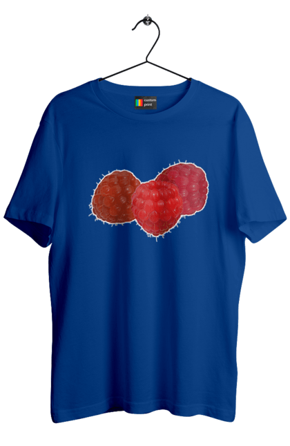 Футболка чоловіча з принтом "Малина". Веган, вегетаріанець, делікатес, дієта, їжа, літо, малина, плід, смачно, стигла, червона, ягода. 2070702