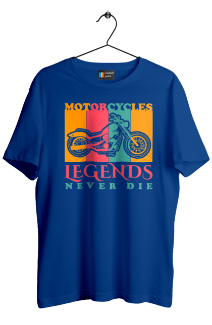 Футболка чоловіча з принтом "мотоцикл легенда". Легенда, мотоспорт, мотоцикл. 2070702