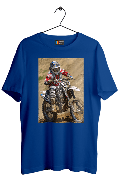 Футболка чоловіча з принтом "МОТОГОНЩИК". Мото, мотогонщик, мотоцикл, спорт, спортсмен. 2070702