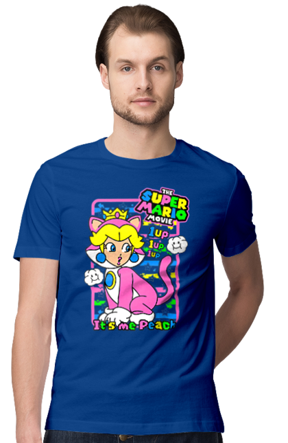 Men's t-shirt with prints The Super Mario Bros. Movie Princess Peach. Character, game, mario, mario bros, movie, nintendo, princess peach, super mario bros. 2070702