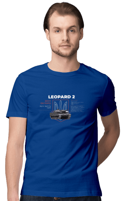 Men`s t-shirt with prints Leopard 2. Industrious, leopard 2, tank, weapon. 2070702