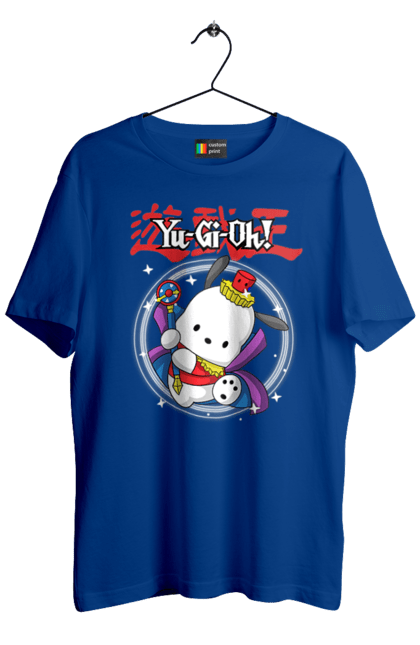 Футболка чоловіча з принтом "Yu Gi Oh! Почако". Hello kitty, pochacco, yu gi oh, yu-gi-oh, аніме, бренд, персонаж, почако, хелло кітті. 2070702