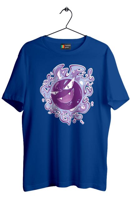 Men's t-shirt with prints Pokemon Gastly. Anime, games, gastly, nintendo, pokemon, pokemon go. 2070702