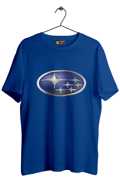 Men`s t-shirt with prints Subaru. Auto, logotype, subaru. 2070702