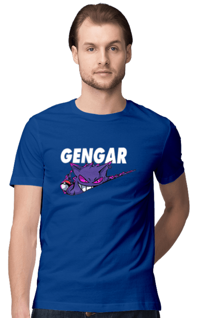 Men's t-shirt with prints Pokemon Gengar. Anime, fushigibana, games, gengar, nintendo, pokemon, pokemon go. 2070702