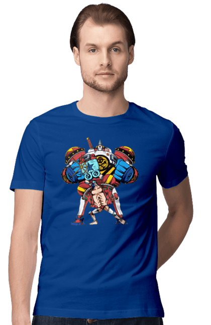 Men's t-shirt with prints One Piece Franky. Anime, franky, iron man, manga, one piece, straw hat pirates. 2070702