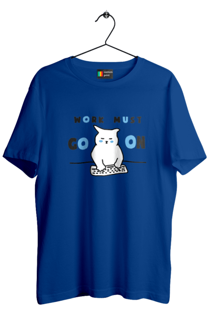 Футболка чоловіча з принтом "Робота не вовк". Айті, кіт, коти, котики, робота. 2070702