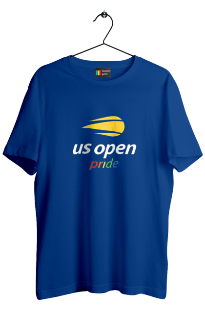 Футболка чоловіча з принтом "Тенісний турнір US Open pride". Великий теніс, відкритий чемпіонат, гравці, м`яч, нью йорк, призовий фонд, ракетка, спонсор, хард, чемпіонат америки. 2070702