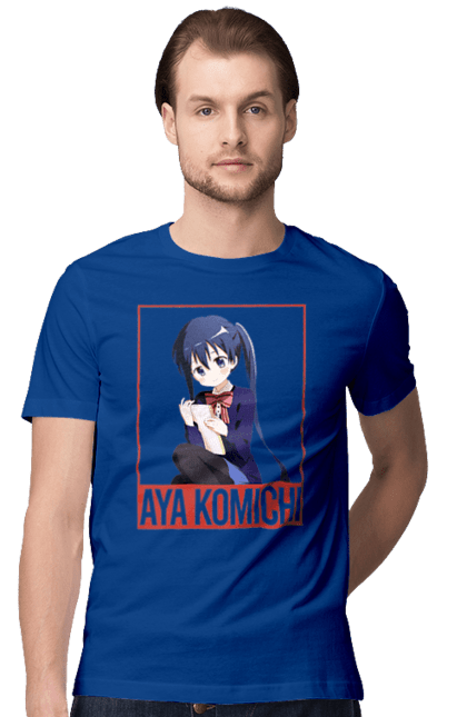 Men's t-shirt with prints Kiniro Mosaic Aya Komichi. Anime, aya komichi, gold mosaic, kiniro mosaic, kinmoza, manga. 2070702