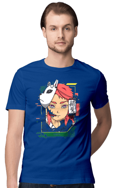 Men's t-shirt with prints Demon Slayer Sabito. Anime, demon slayer, manga, sabito. 2070702