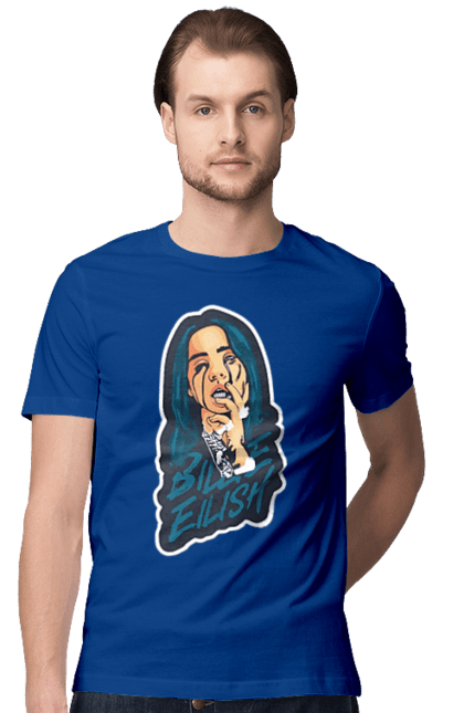 Футболка чоловіча з принтом "Billie Eilish". Активістка, біллі айліш, мизукант, права, співачка, тварини. 2070702