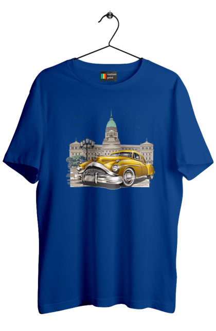 Футболка чоловіча з принтом "Автомобіль та архітектура модерн". Автомобіль, архітектура, модерн. 2070702